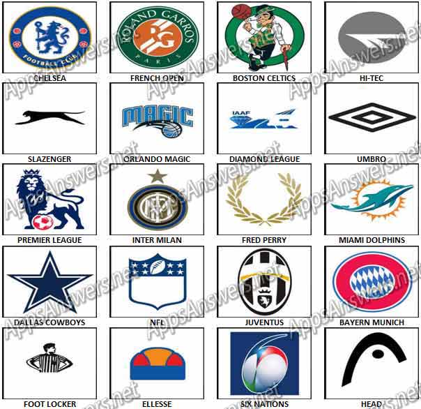 100 Pics Sports Logos 2 Level 41 – Level 60 Answers | Apps Answers .net