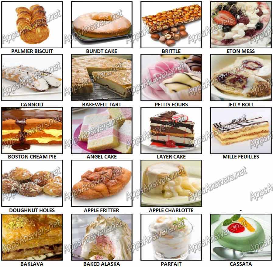 100 Pics – Desserts Level 81 – 100 Answers - Apps Answers .net