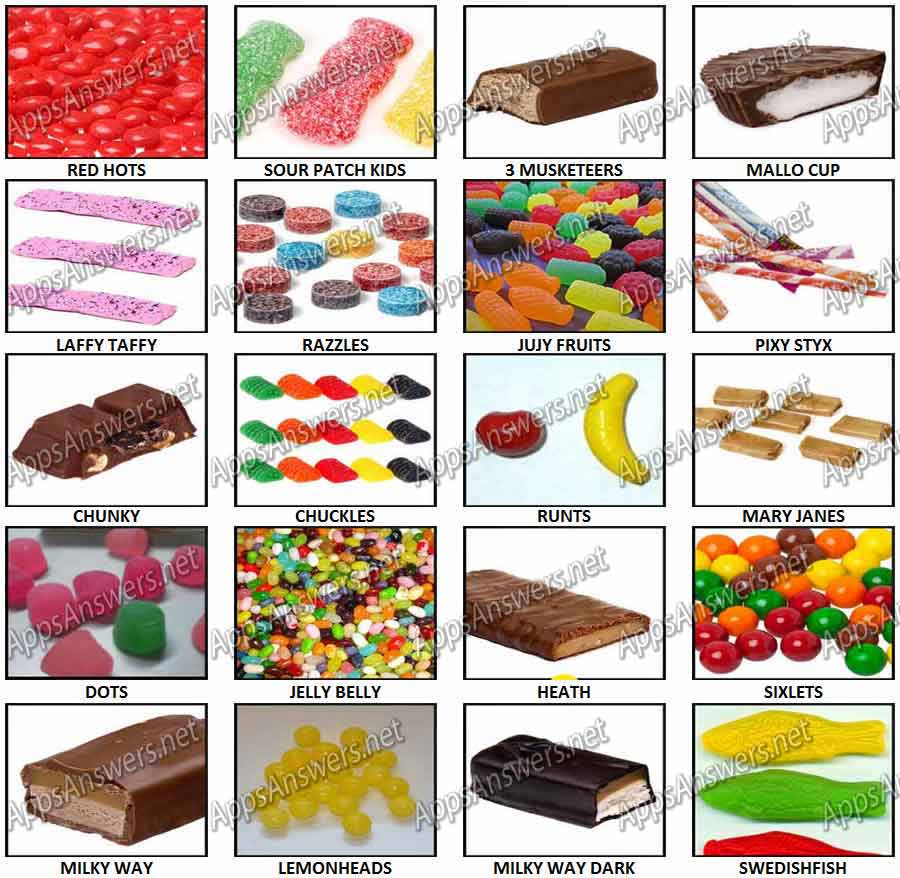 100 Pics Candy Level 41 Level 60 Answers Apps Answers Net