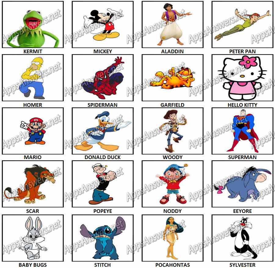 100 Pics Cartoon Characters 2 Answers - Apps Answers .net