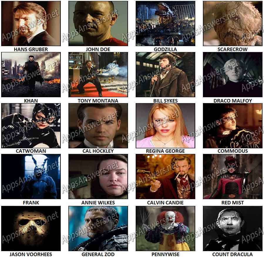 100 pics movie villains