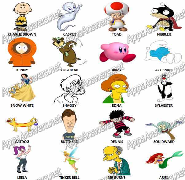 Cartoon Quiz Game Level 181 – Level 200 Answers - Apps Answers .net